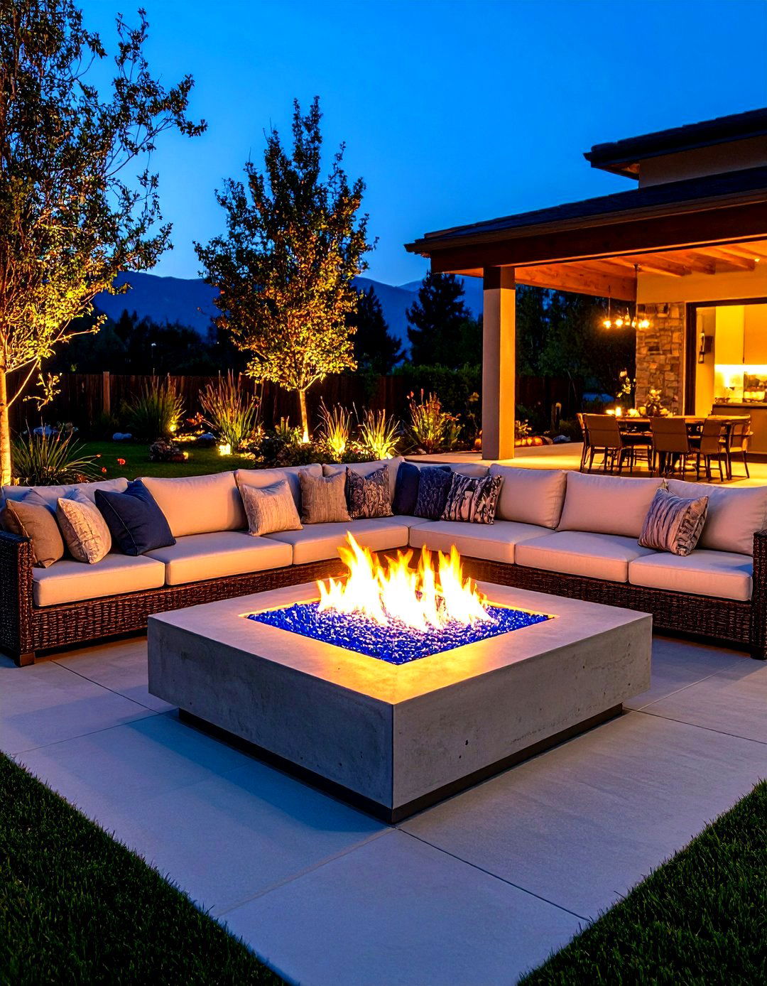 Adding a Portable Fire Table - 30 patio landscaping ideas