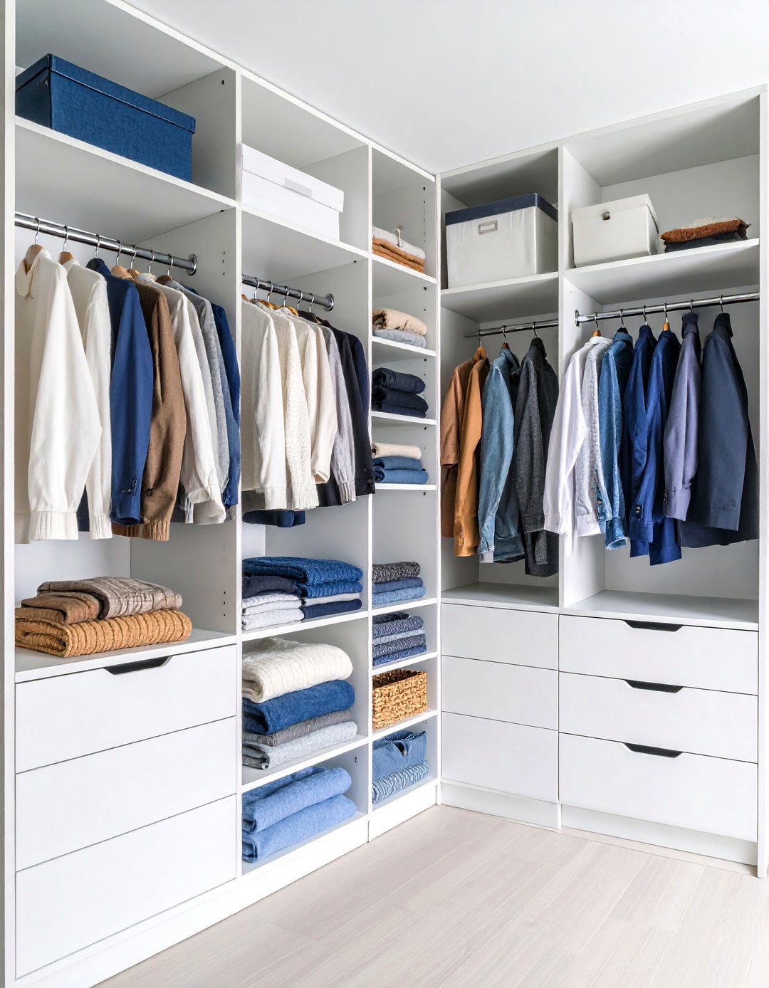 Adjustable Shelving System for a Reach In Closet - 30 reach in closet ideas