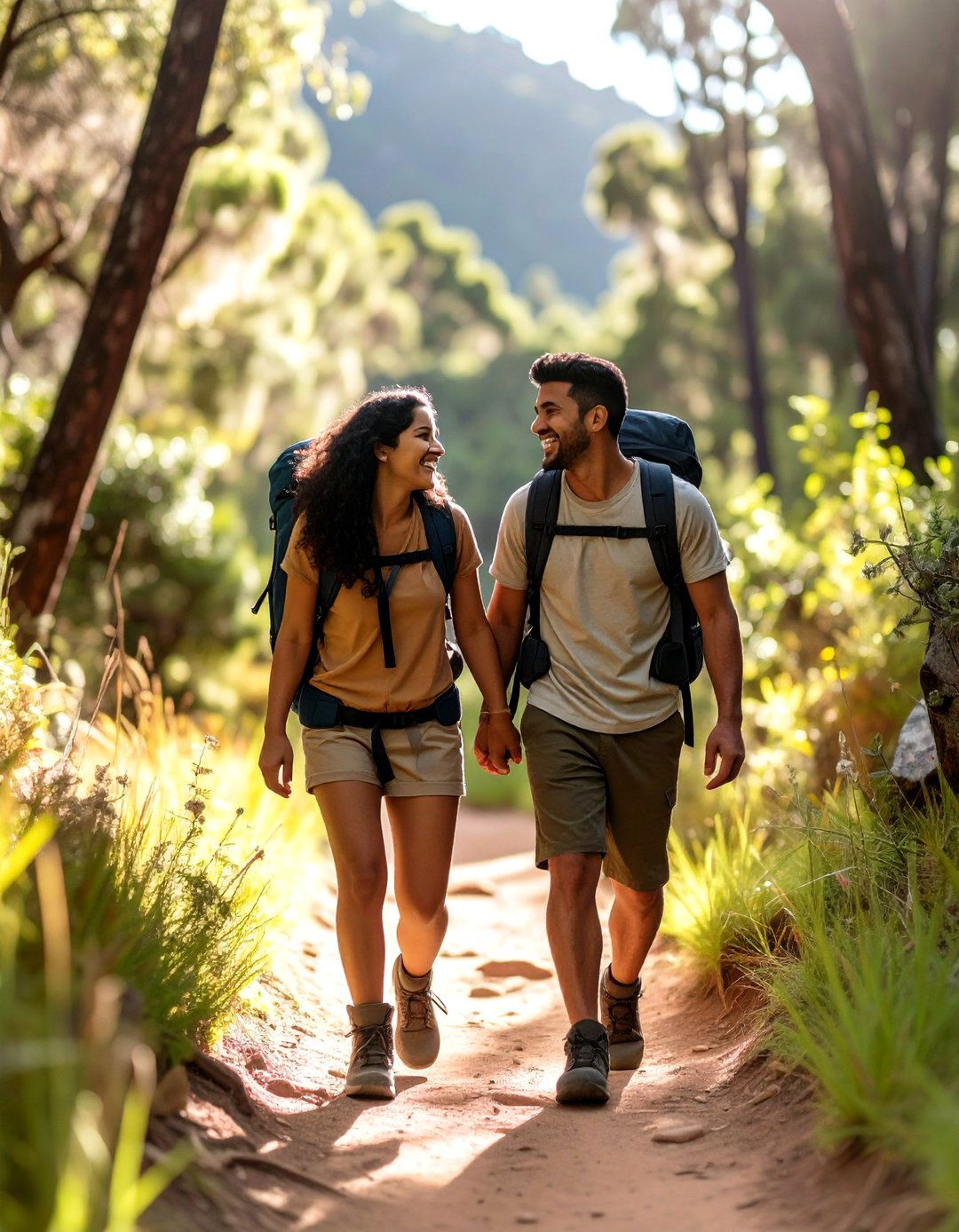 Adventurous Hiking Trail Candids - 30 outdoor engagement photo ideas