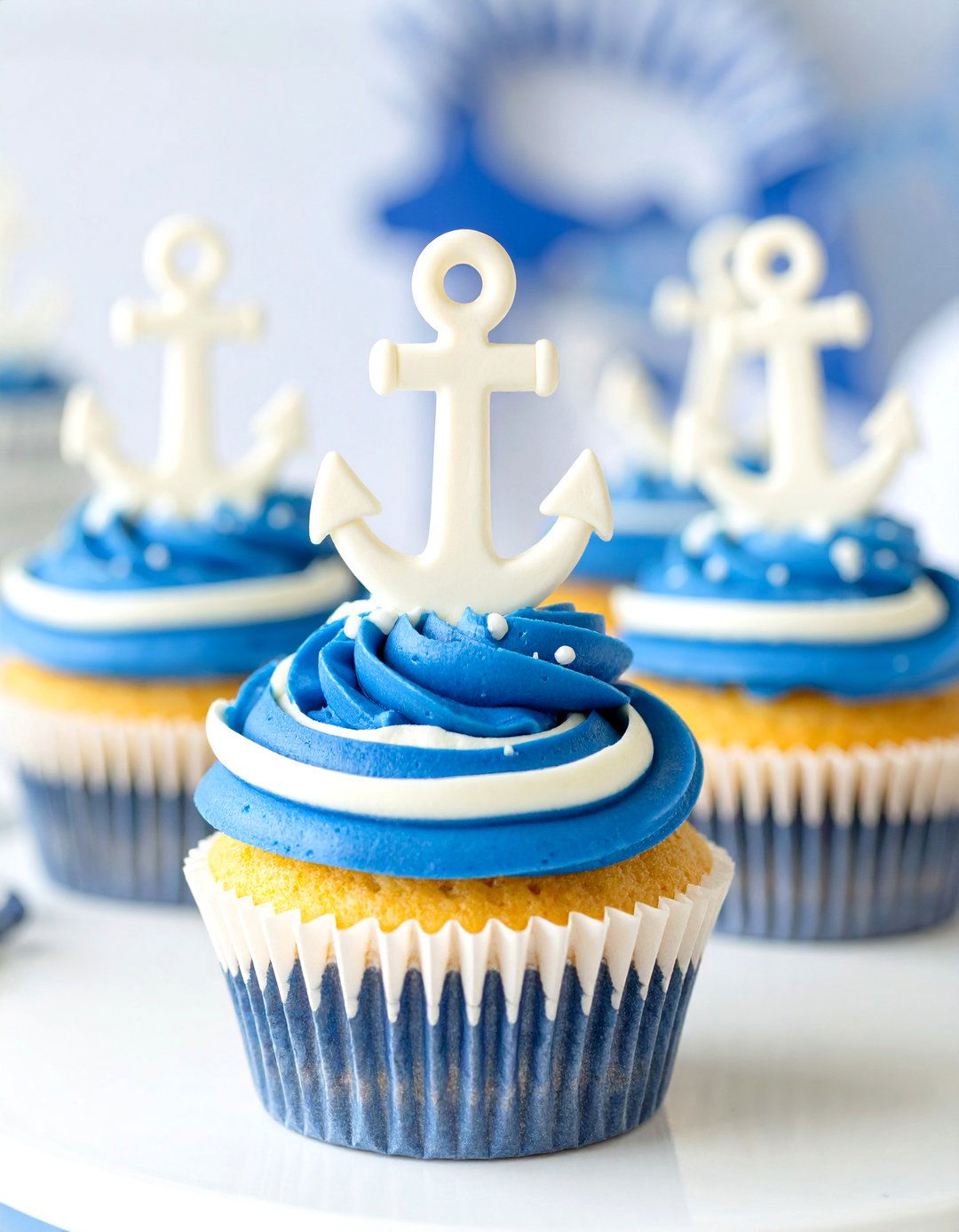 Ahoy Its a Boy! Nautical Cupcakes - 30 baby shower cupcake ideas