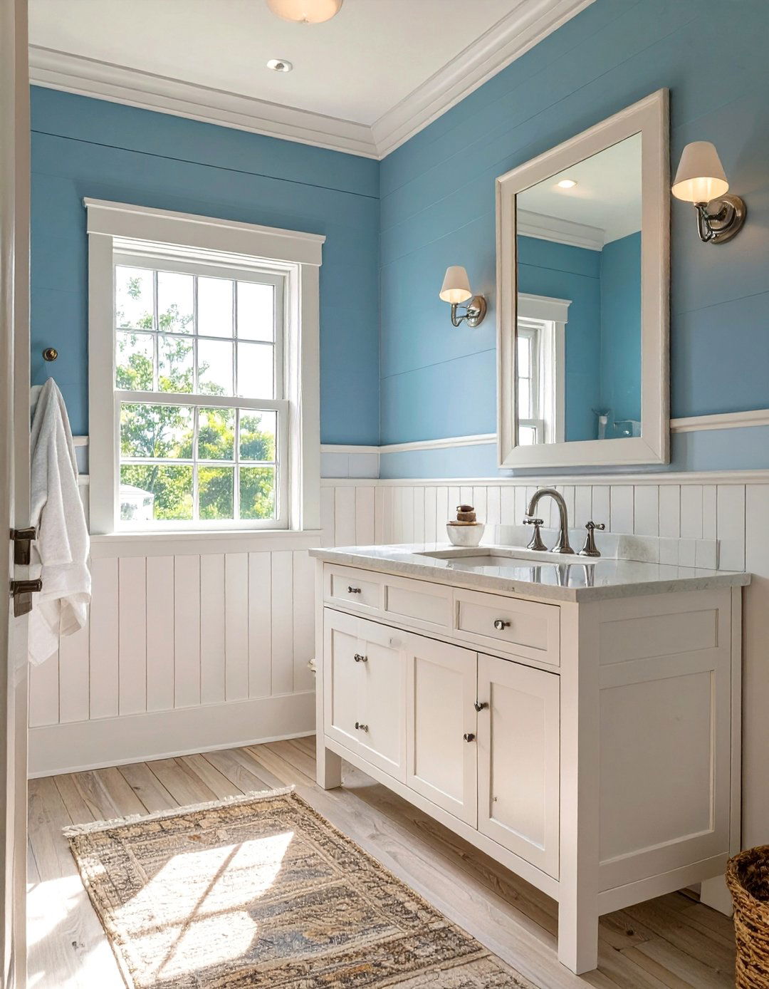 Airy Light Blue Bathroom - 30 bathroom wall paint ideas