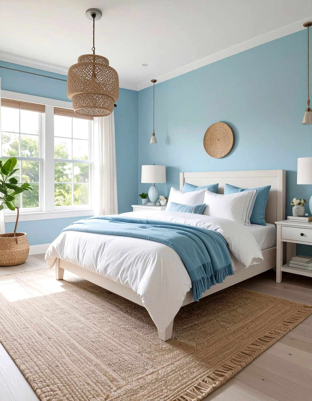 Airy Light Blue Bedroom - 30 color ideas for bedroom
