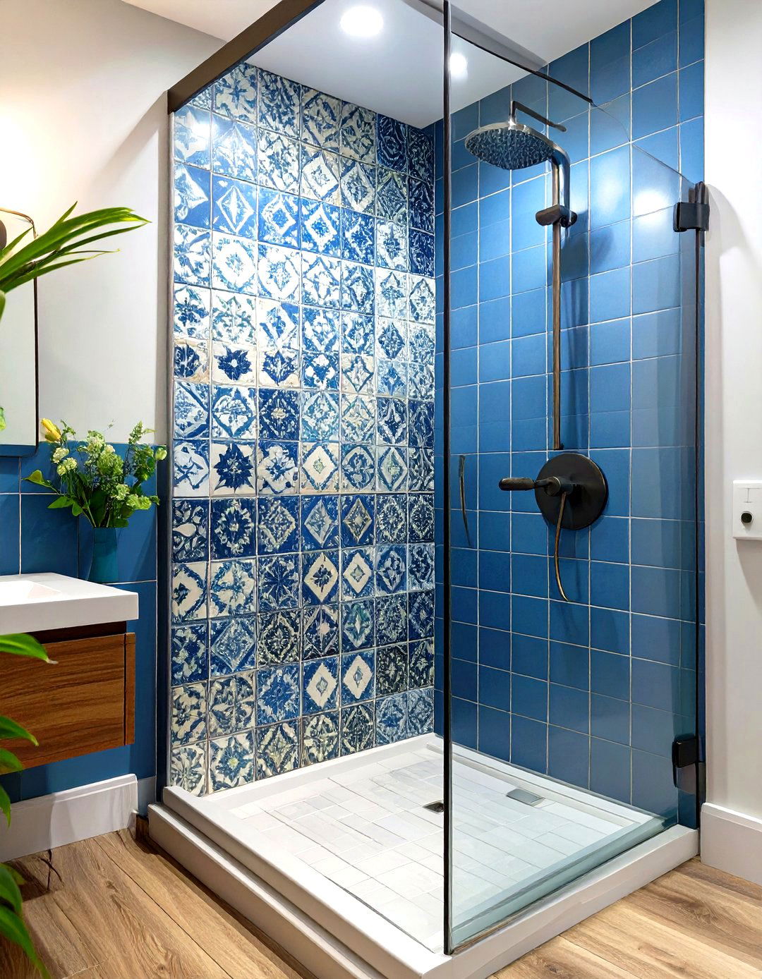 Alcove Shower with Custom Tiling - 30 shower designs