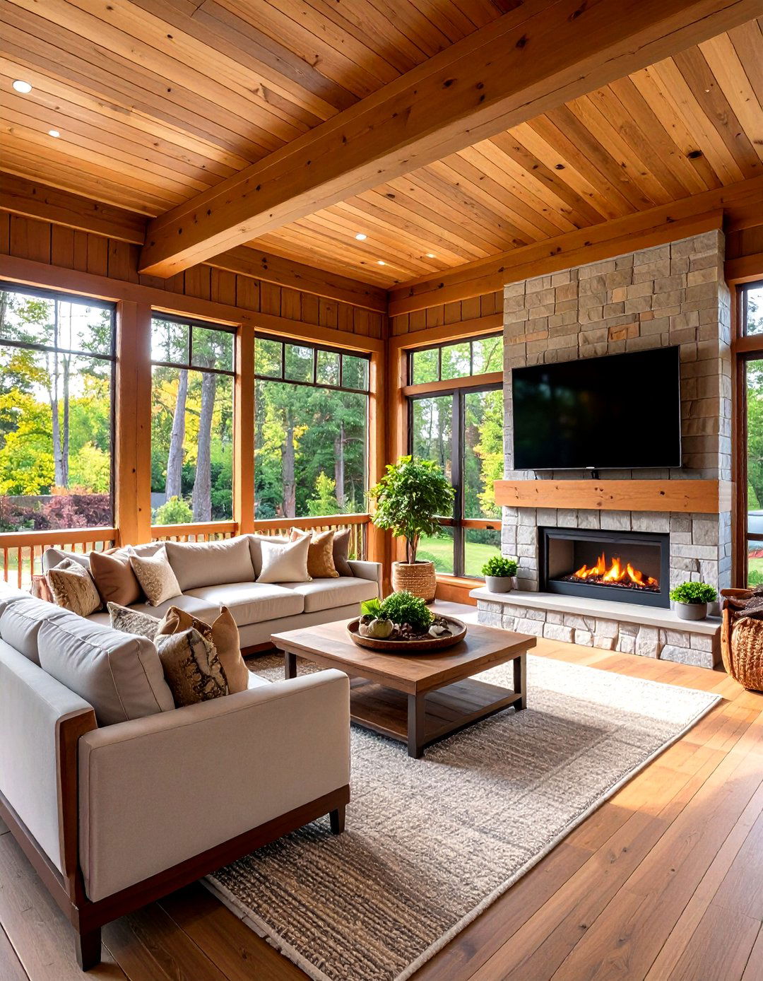 All Weather Entertainment Hub - 30 enclosed porch ideas