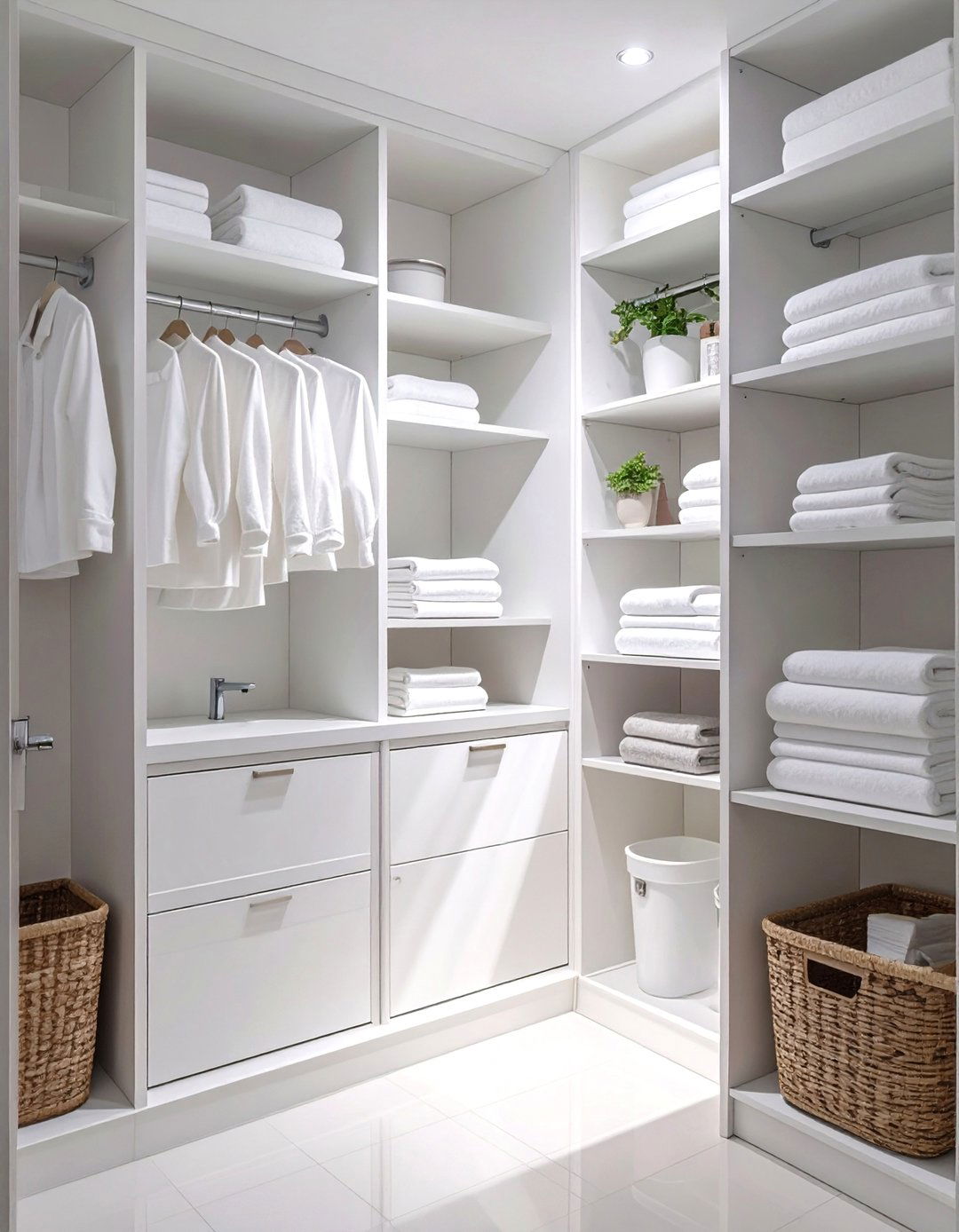 All White Bathroom Closet Simplicity - 30 bathroom closet organization ideas