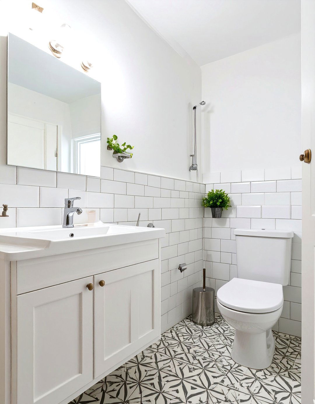All White Color Scheme for Brightness - 30 very small small half bathroom ideas