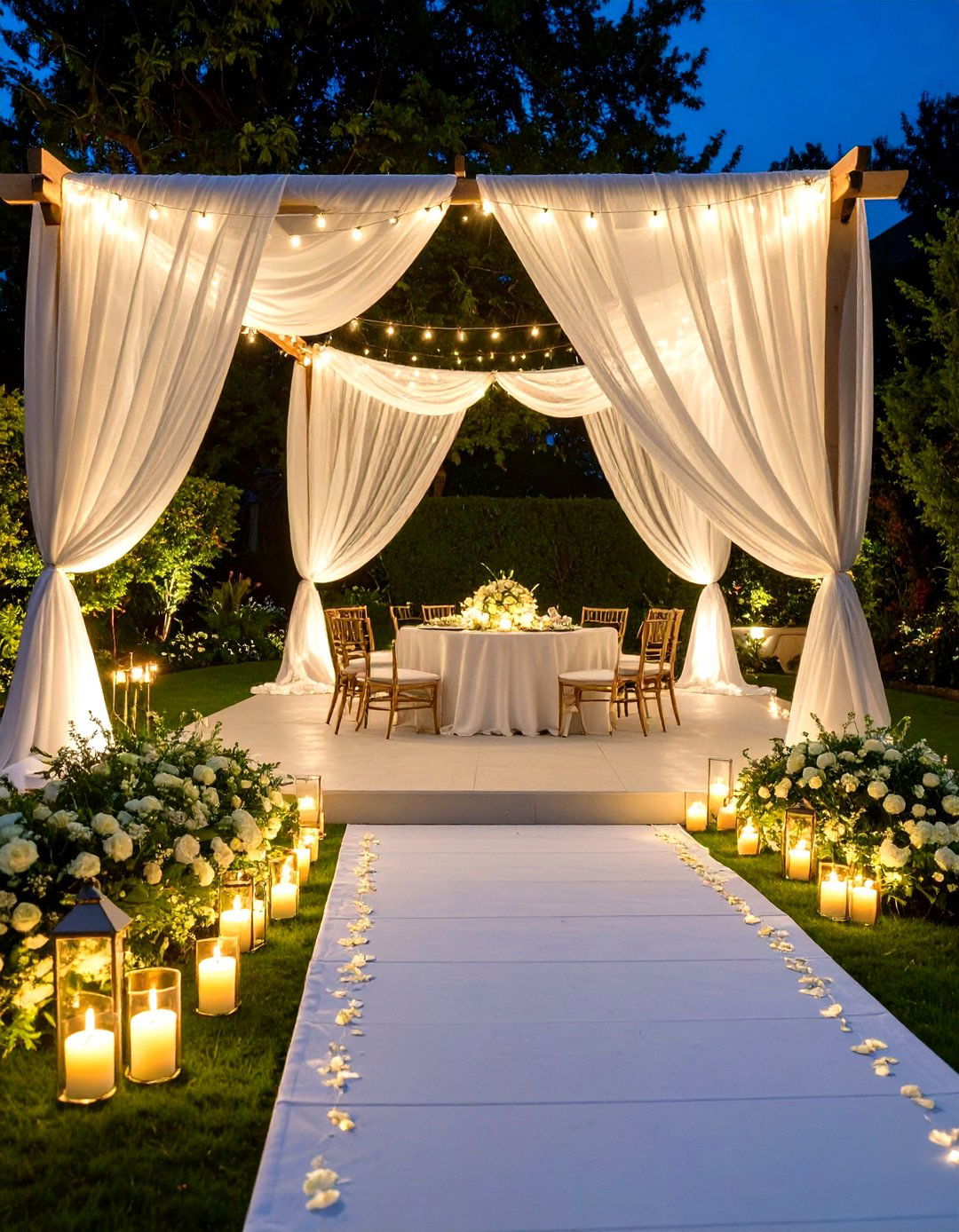 All White Elegance Backyard Wedding - 30 backyard wedding ideas