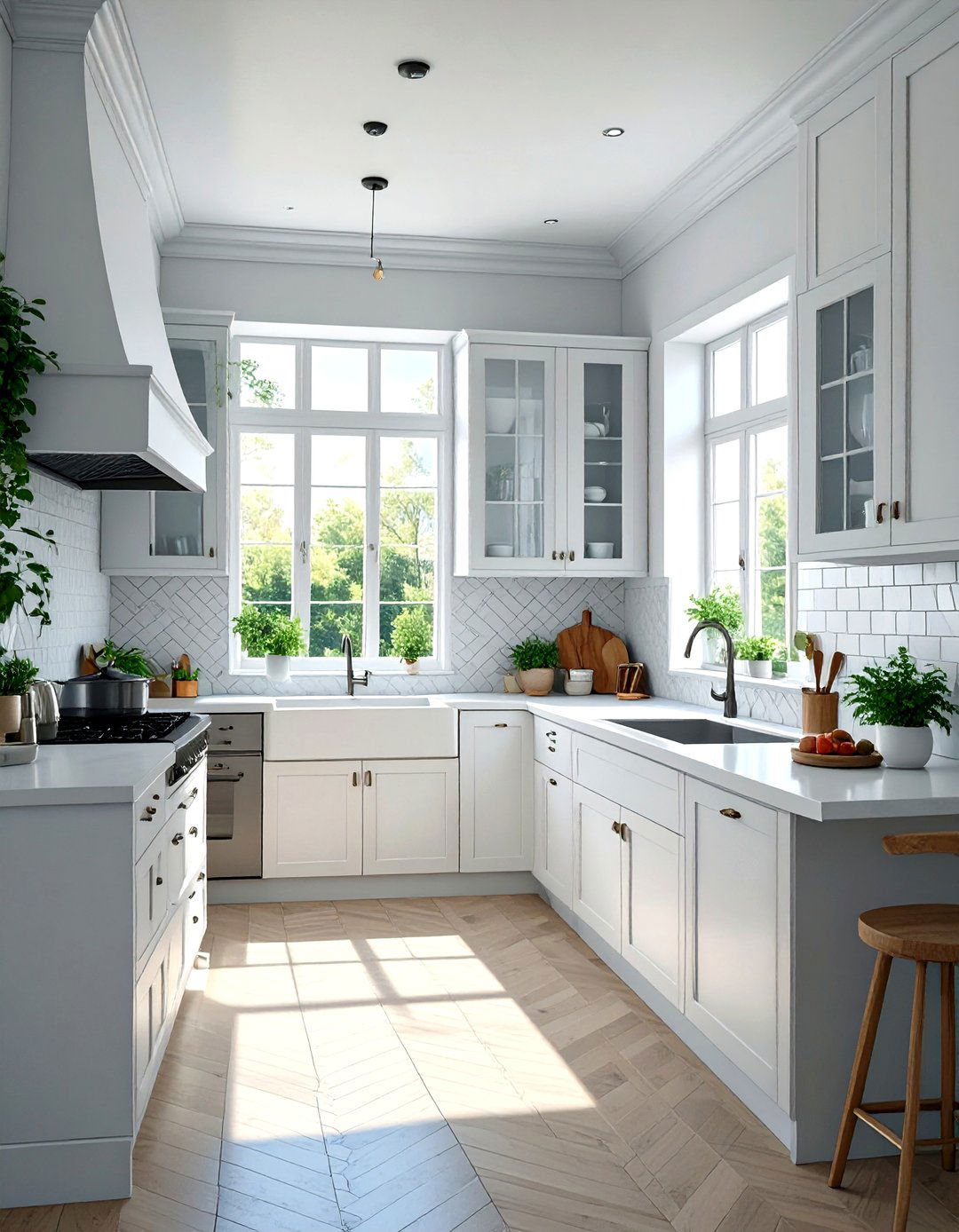 All White Minimalist Kitchen - 30 narrow kitchen ideas