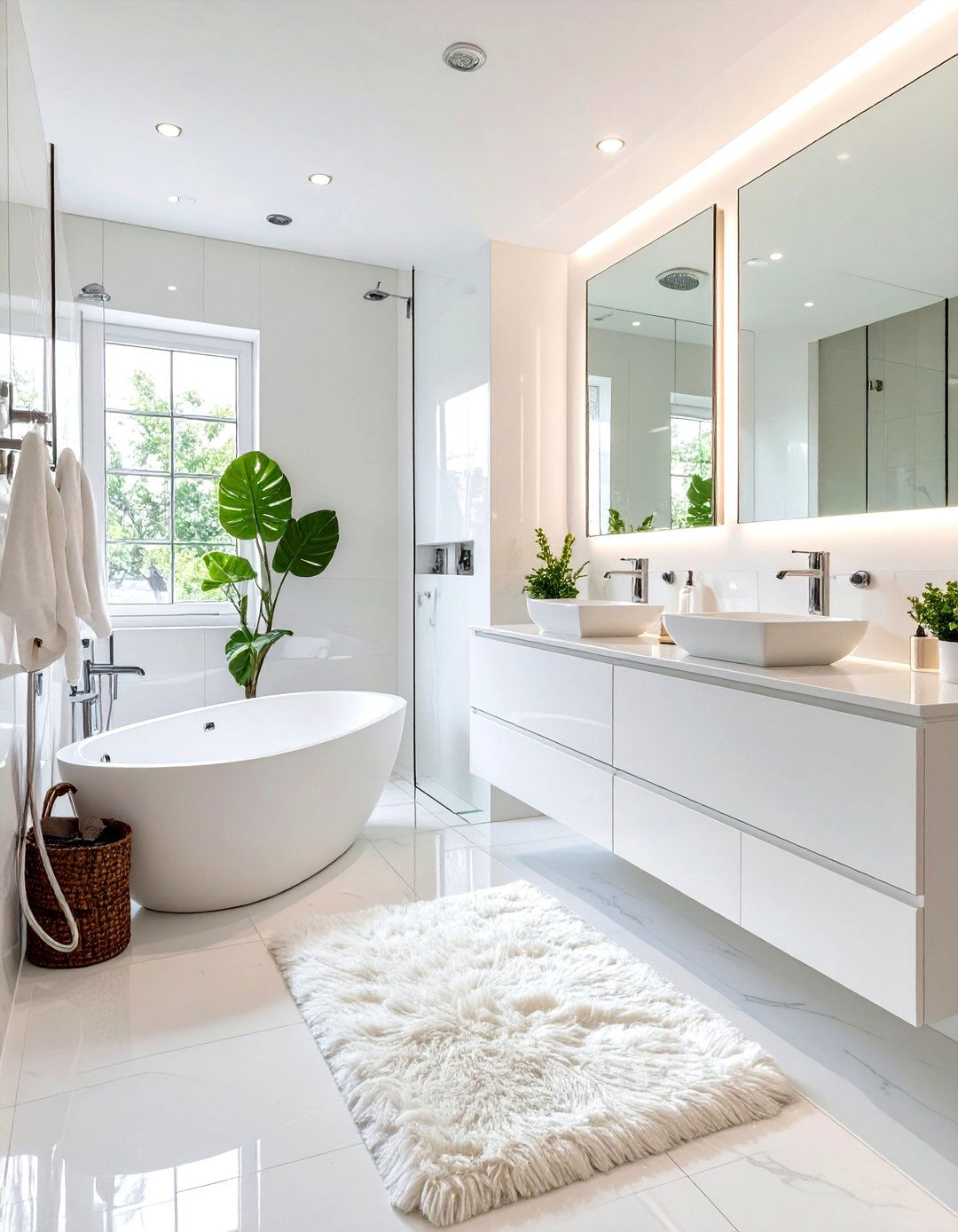 All White Serene Bathroom - 30 ideas for bathroom remodel