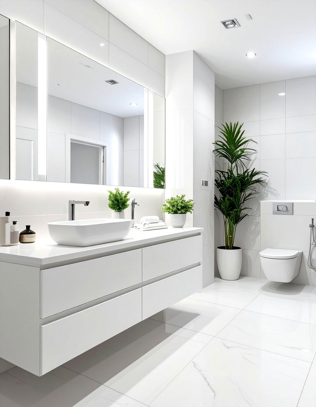 All White Serene Bathroom - 30 modern bathroom decor ideas