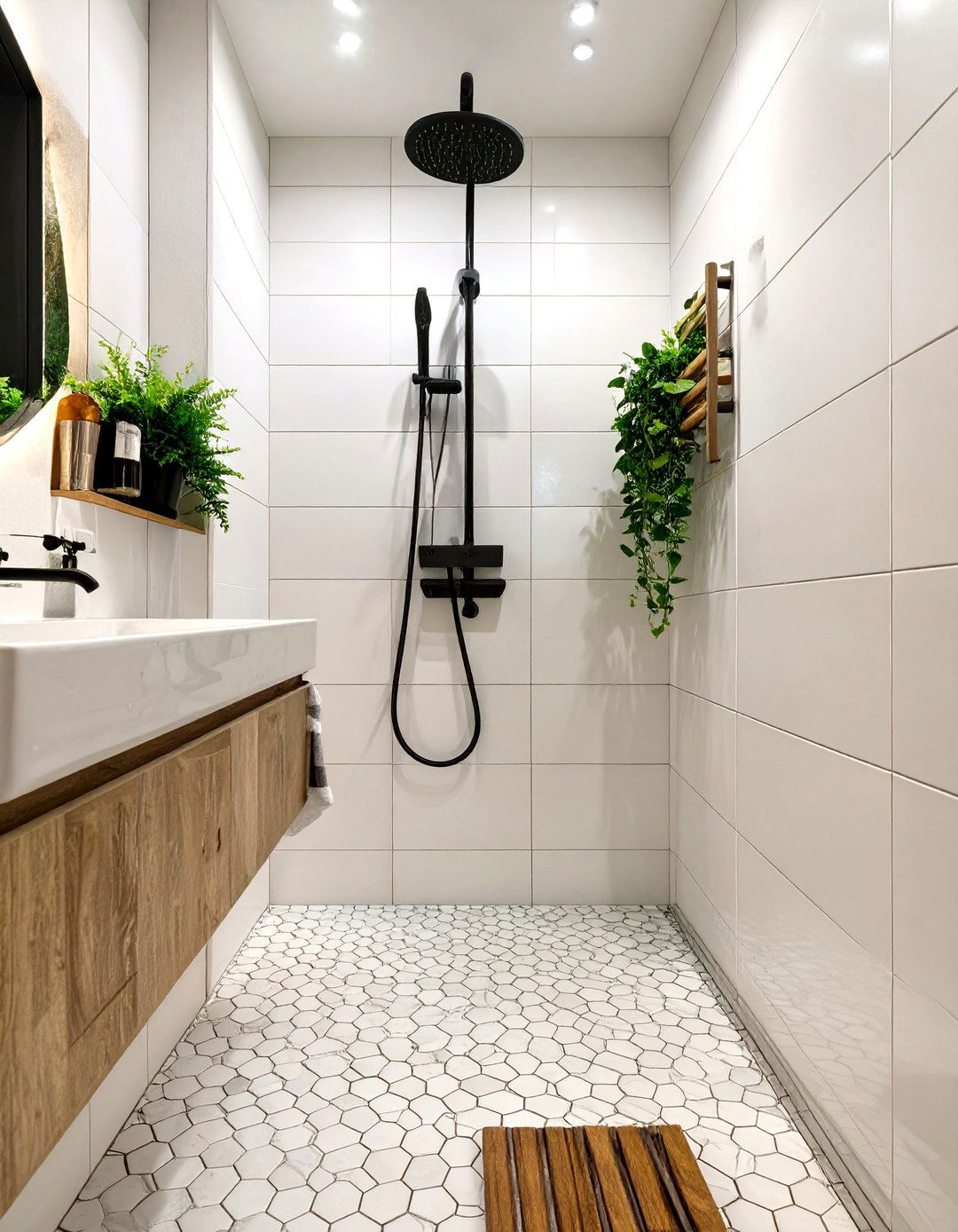 All White Small Shower - 30 small shower ideas
