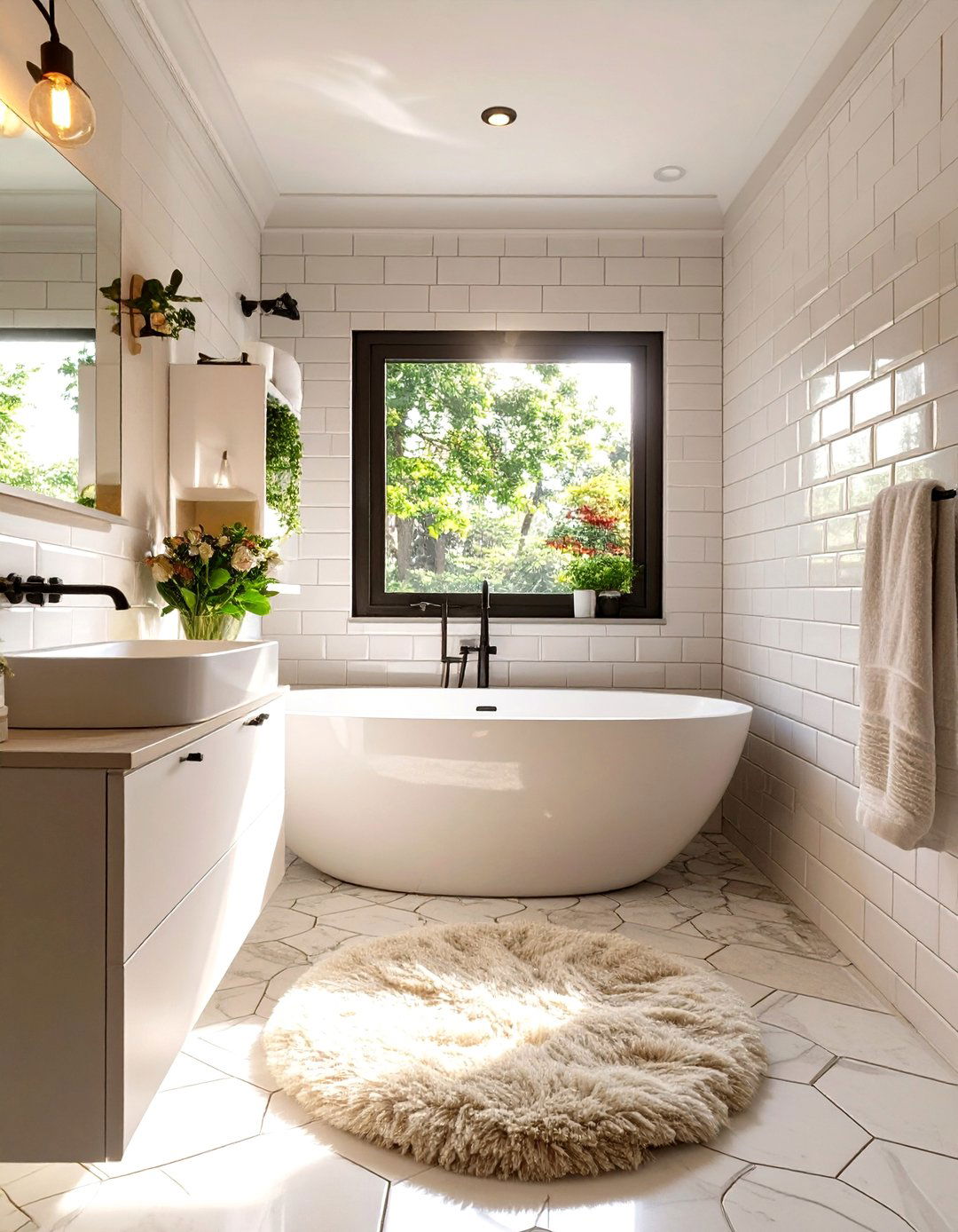 All White Textured Bathroom - 30 bathroom ideas small