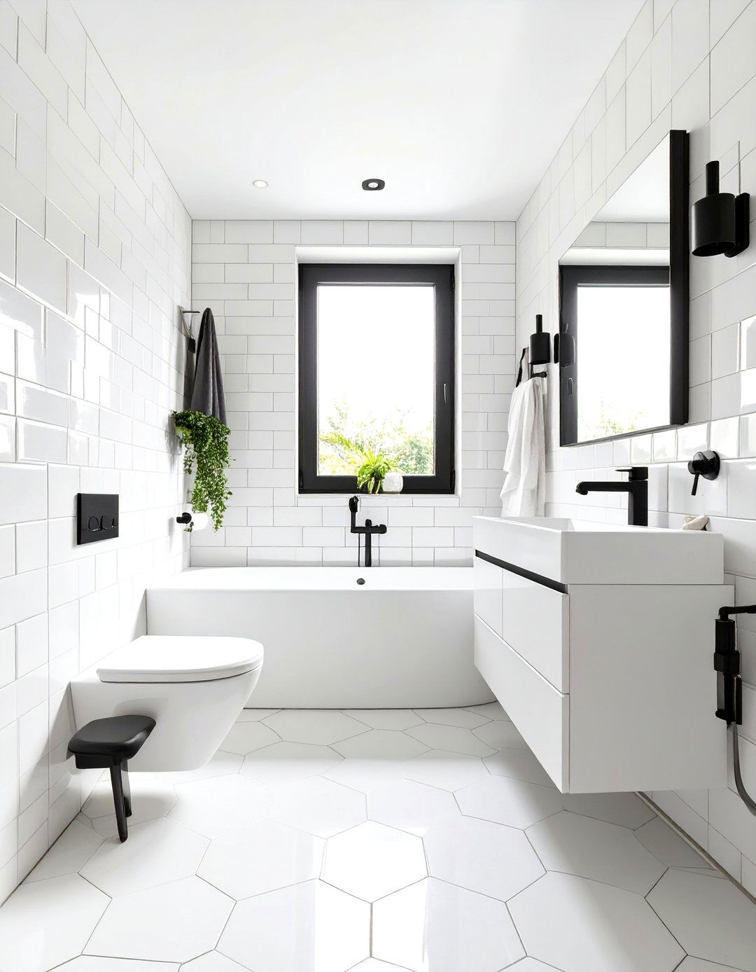 All White Tiled Wet Bathroom - 30 wet bathroom ideas