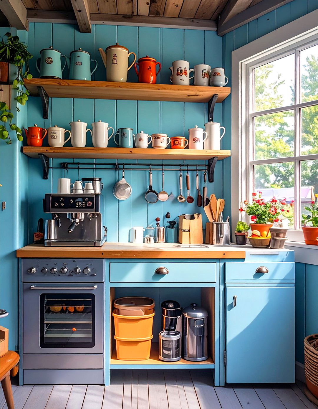 All in One Coffee Station for a Garage Nook - 30 small garage man cave ideas
