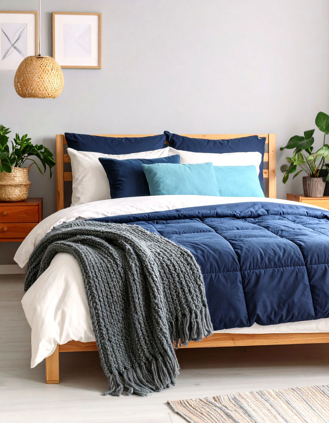 Alternating Textures on a Bed - 30 rhythm in interior design ideas