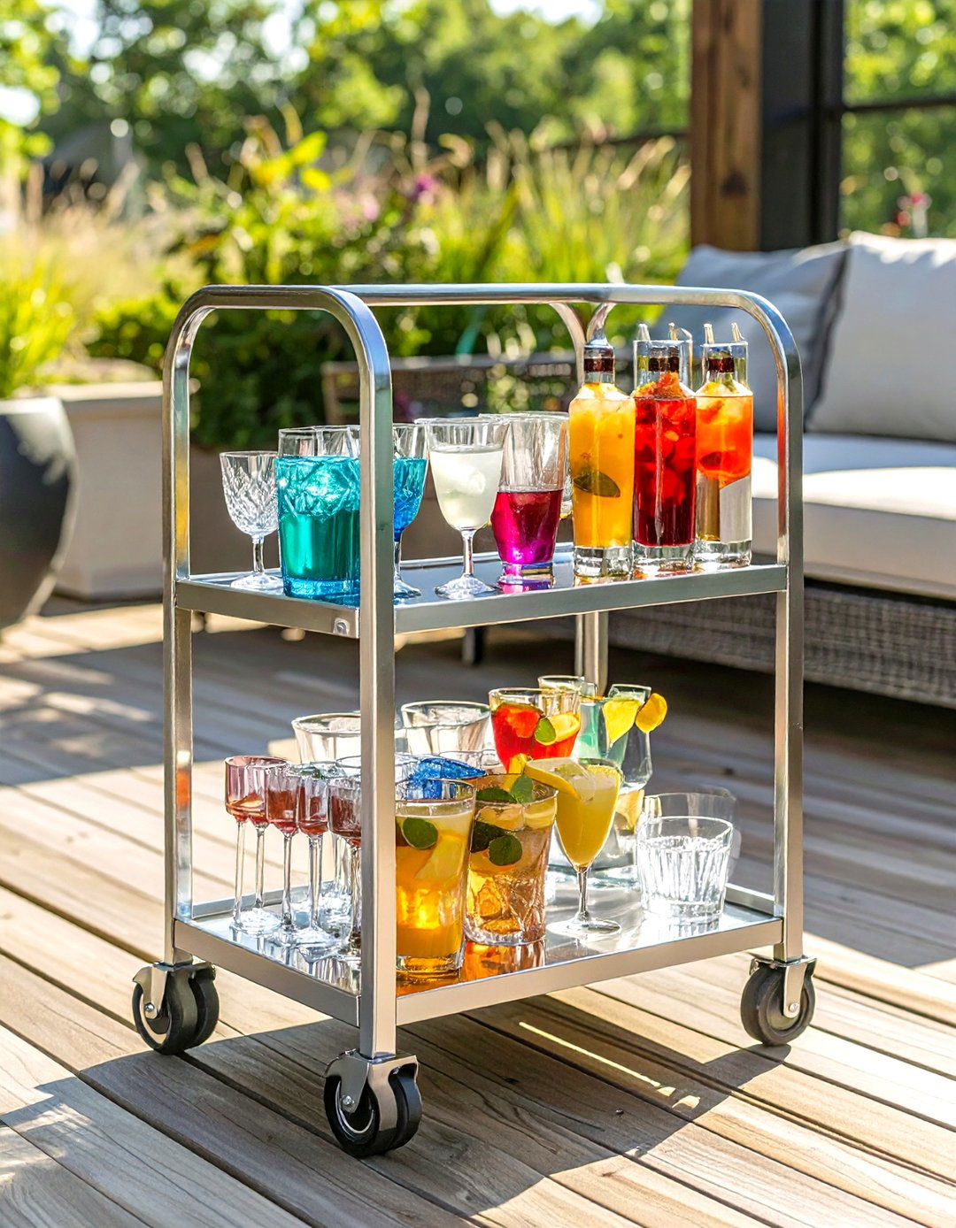 Aluminum Frame Outdoor Bar Cart - 30 outdoor furniture ideas