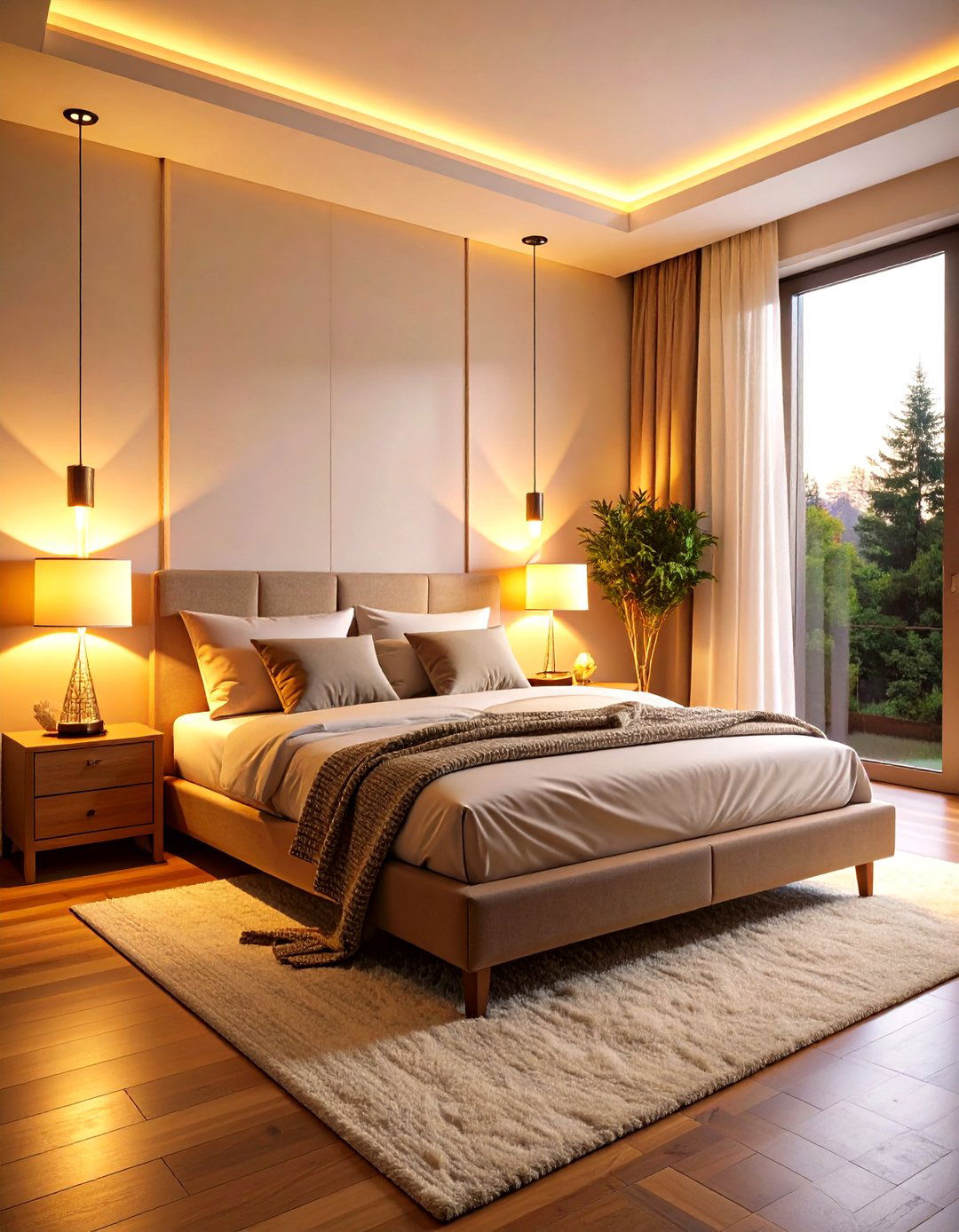 Ambient Lighting with Dimmers - 30 romantic warm and cozy bedroom ideas