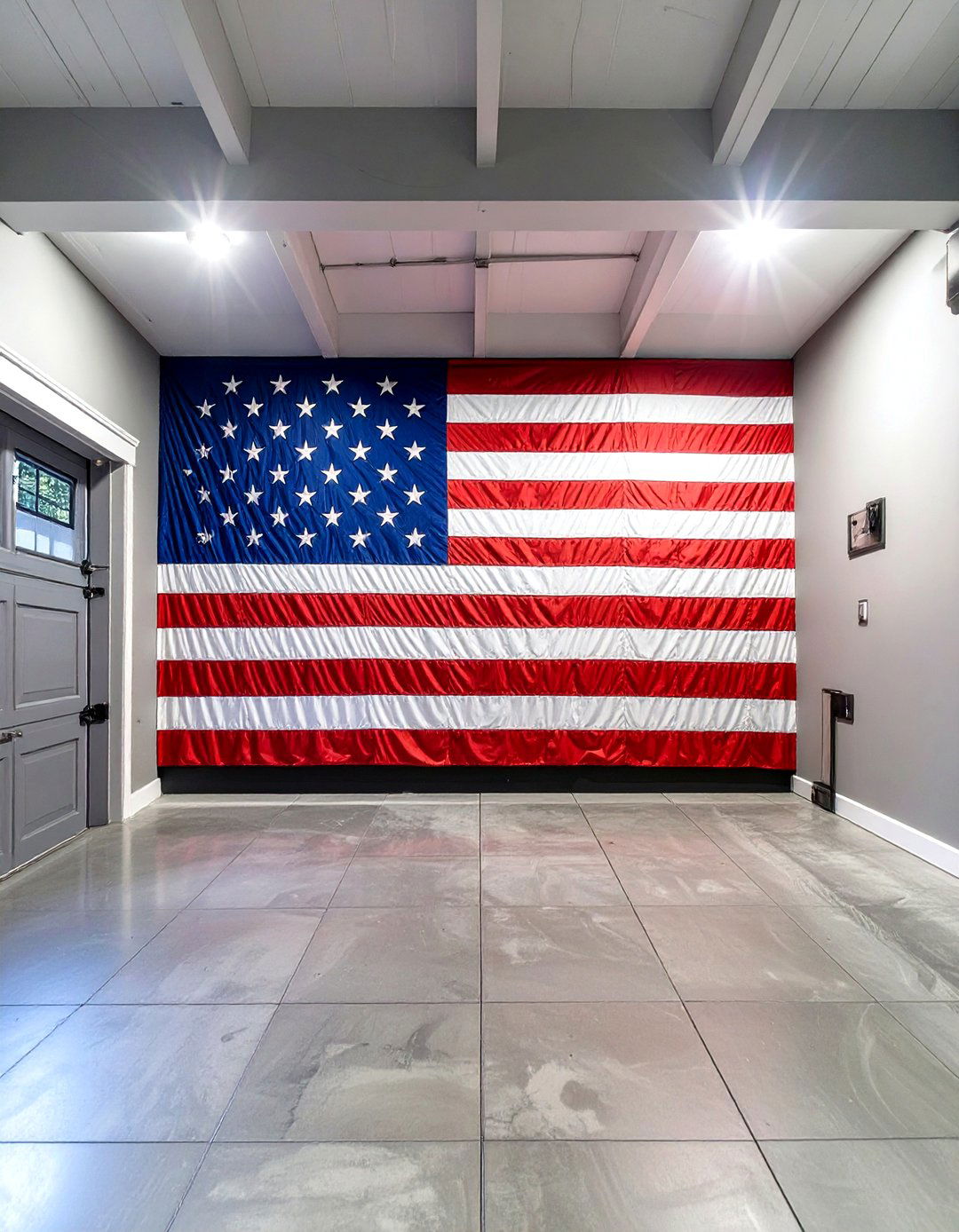 American Flag Tribute Wall - 30 garage painting ideas