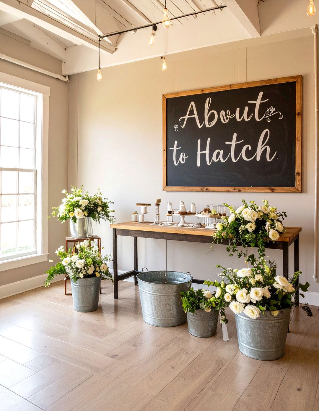 An About to Hatch Farmhouse Theme - 30 office baby shower ideas