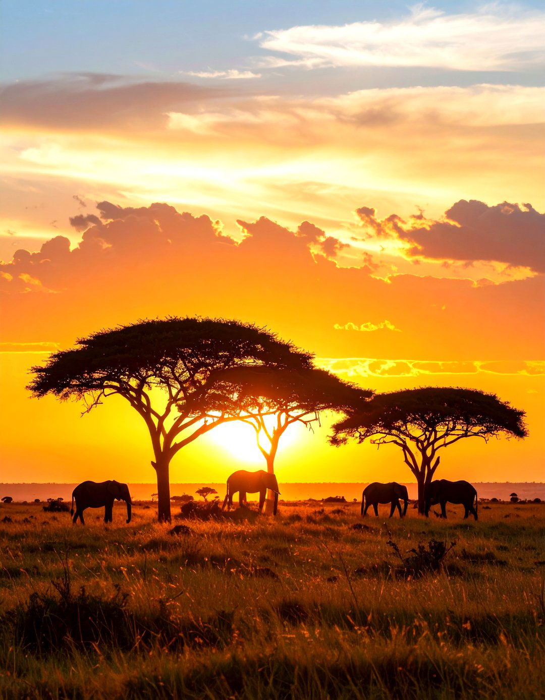 An African Savanna at Golden Hour - 30 landscape painting ideas