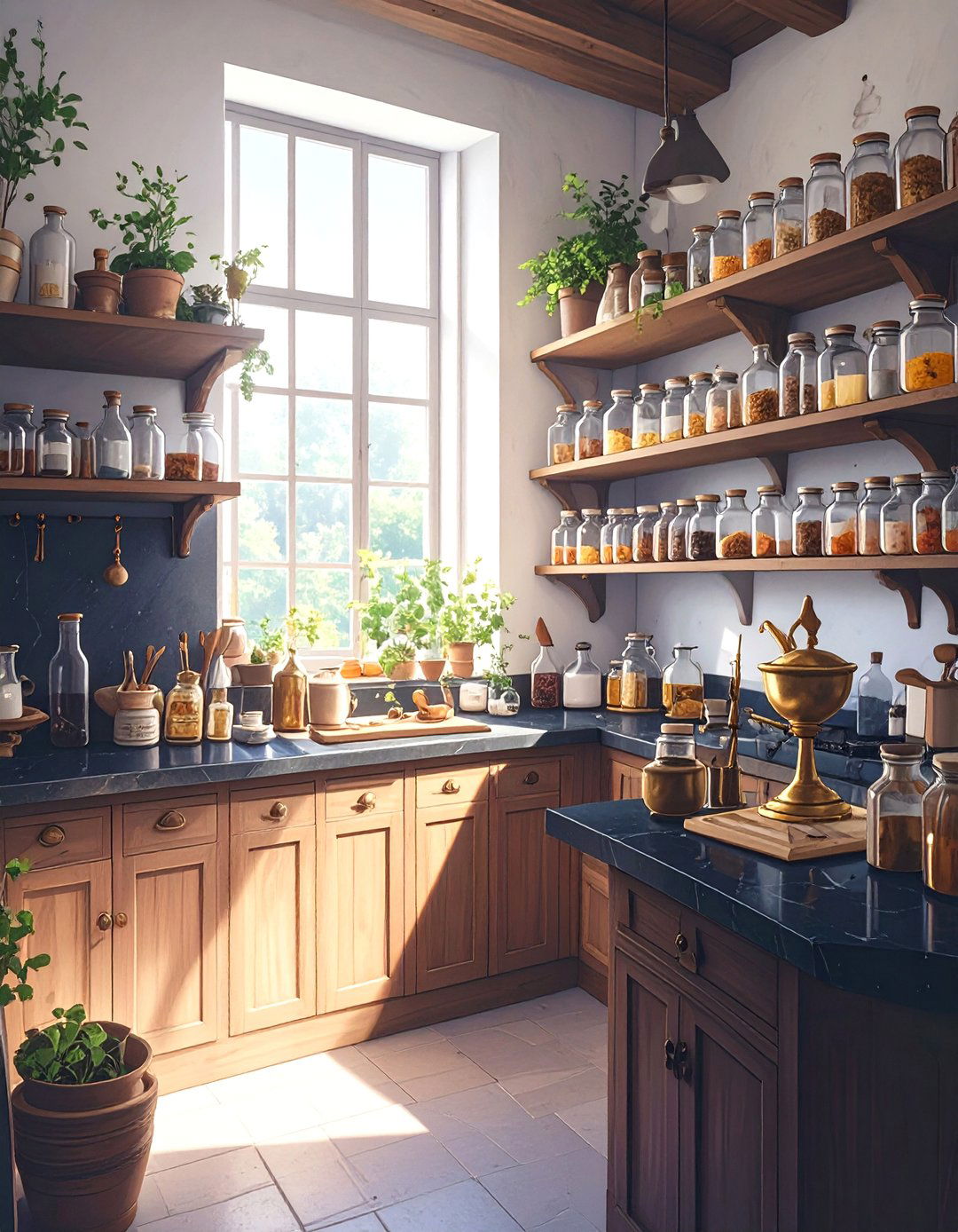 An Alchemists Nook Kitchen - 30 dark academia interior design ideas