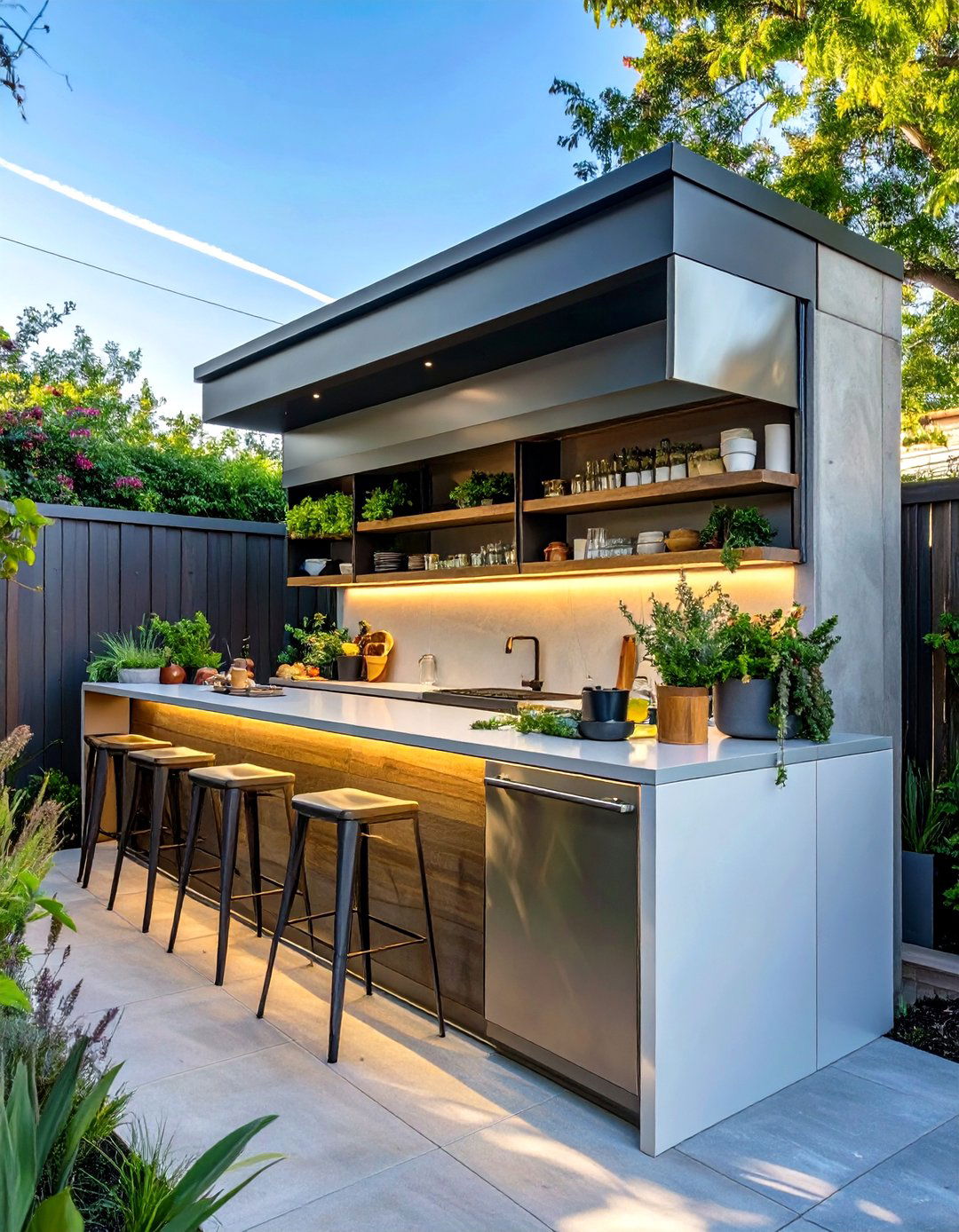 An All In One Murphy Bar Outdoor Kitchen - 30 cheap simple outdoor kitchen ideas