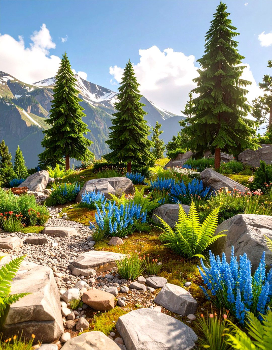 An Alpine Rock Garden - 30 minecraft garden ideas