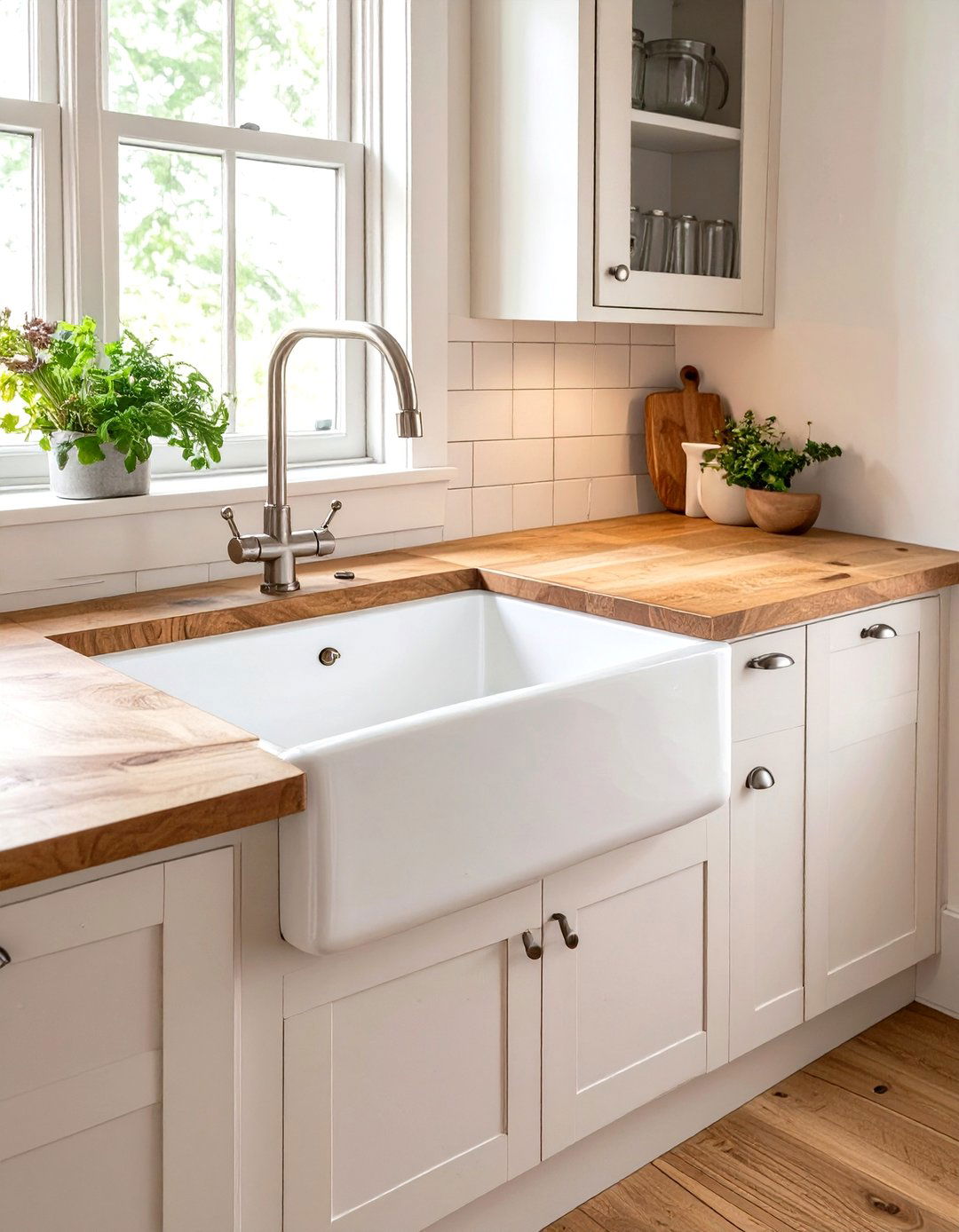 An Apron Front Sink in a Small Country Kitchen - 30 small country kitchen ideas