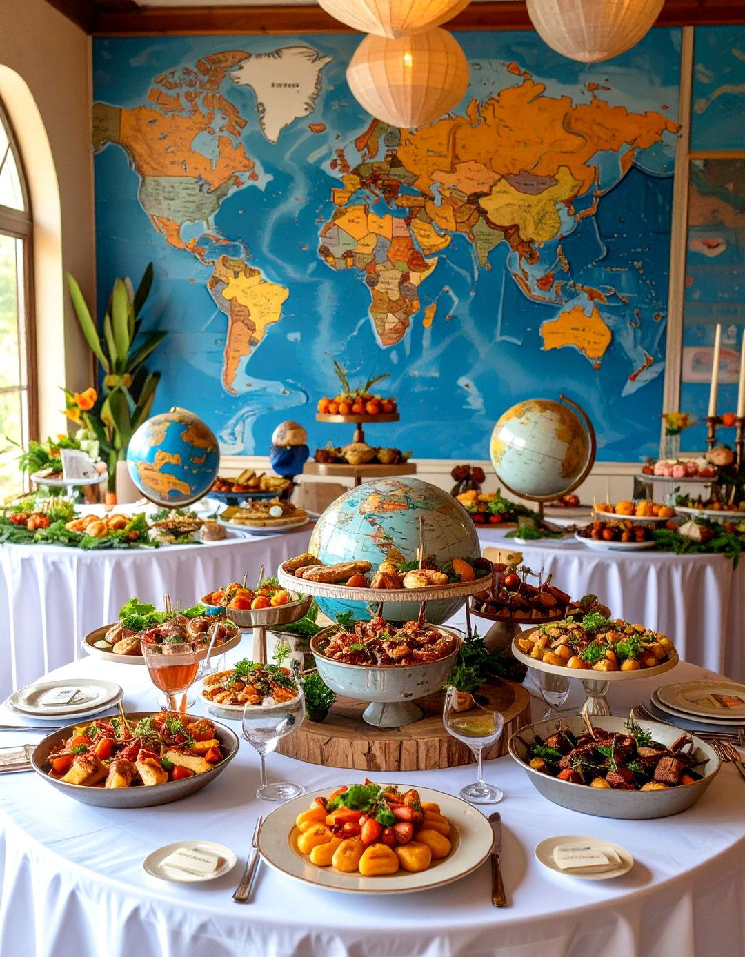 An Around the World Travel Brunch - 30 baby shower brunch ideas