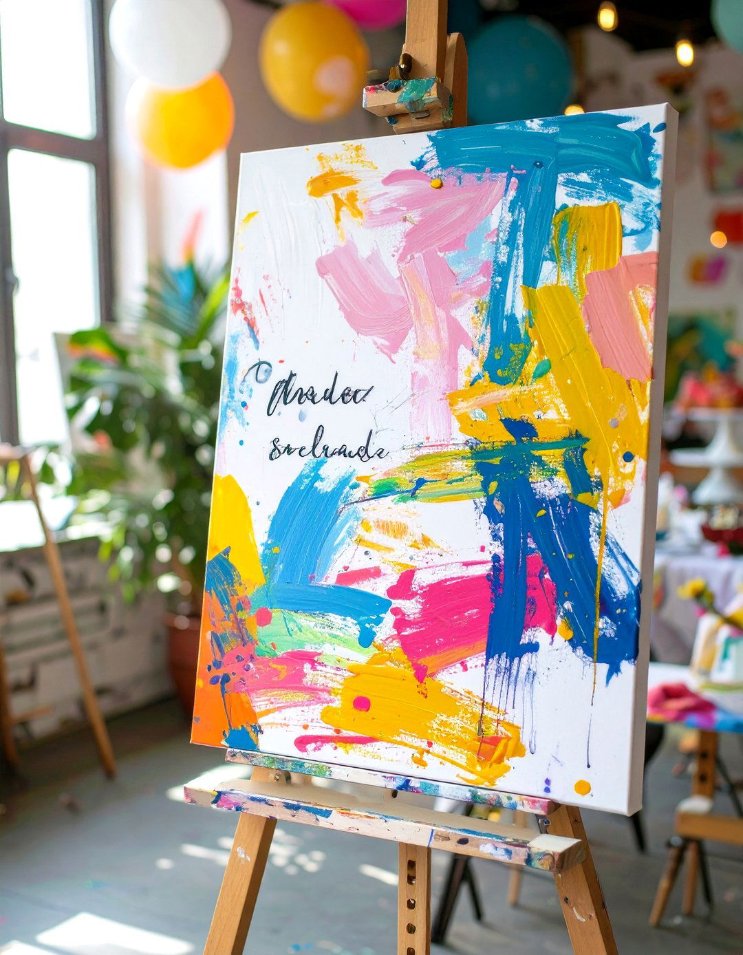 An Art Canvas Guest Book - 30 baby shower guest book ideas