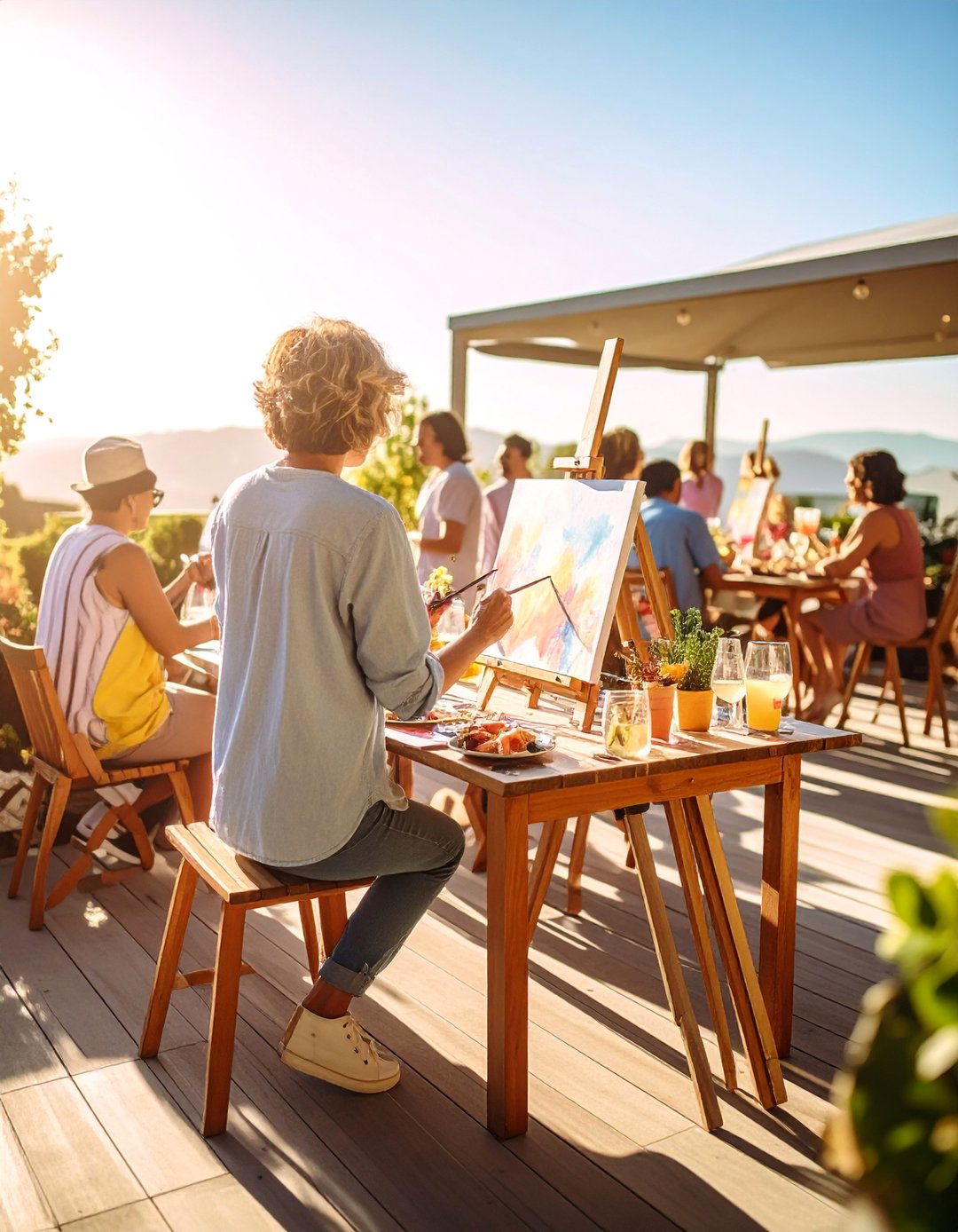 An Artistic Paint and Sip Party - 30 backyard birthday party ideas