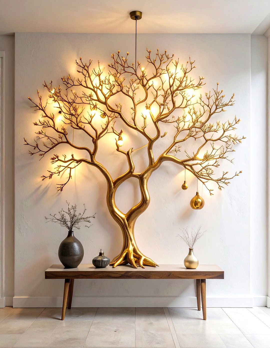 An Artistic Sculptural Light Fixture - 30 small entryway lighting ideas