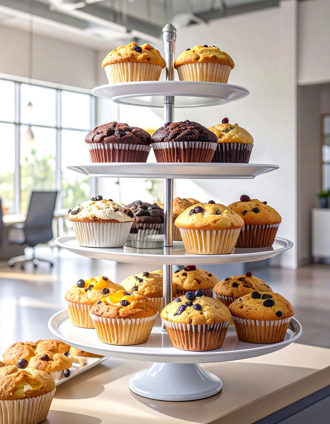 An Assorted Muffin And Scone Platter - 30 office breakfast ideas