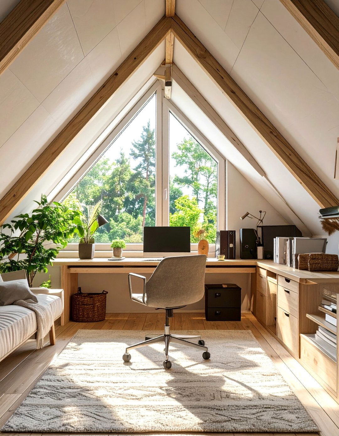 An Attic Nook Home Office - 30 at home office ideas