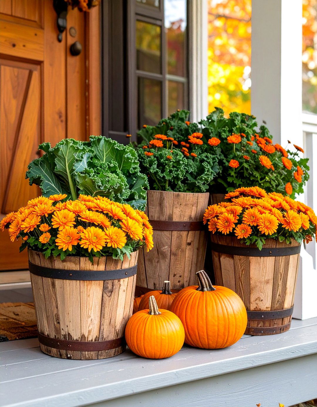 An Autumn Harvest Bucket Display - 30 bucket garden ideas
