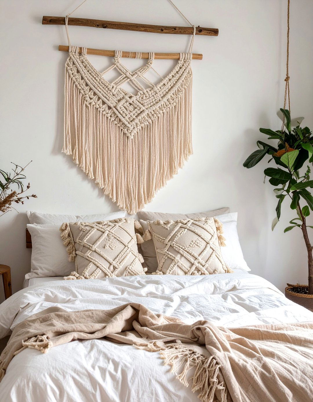 An Eclectic Textile Wall Hanging - 30 big wall decor ideas