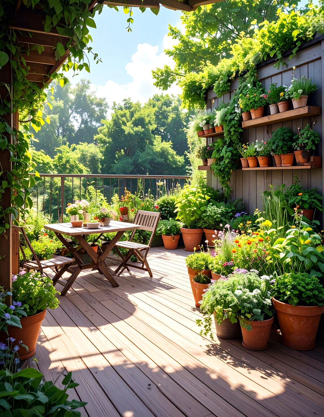 An Edible Garden Deck - 30 deck decorating ideas on a budget