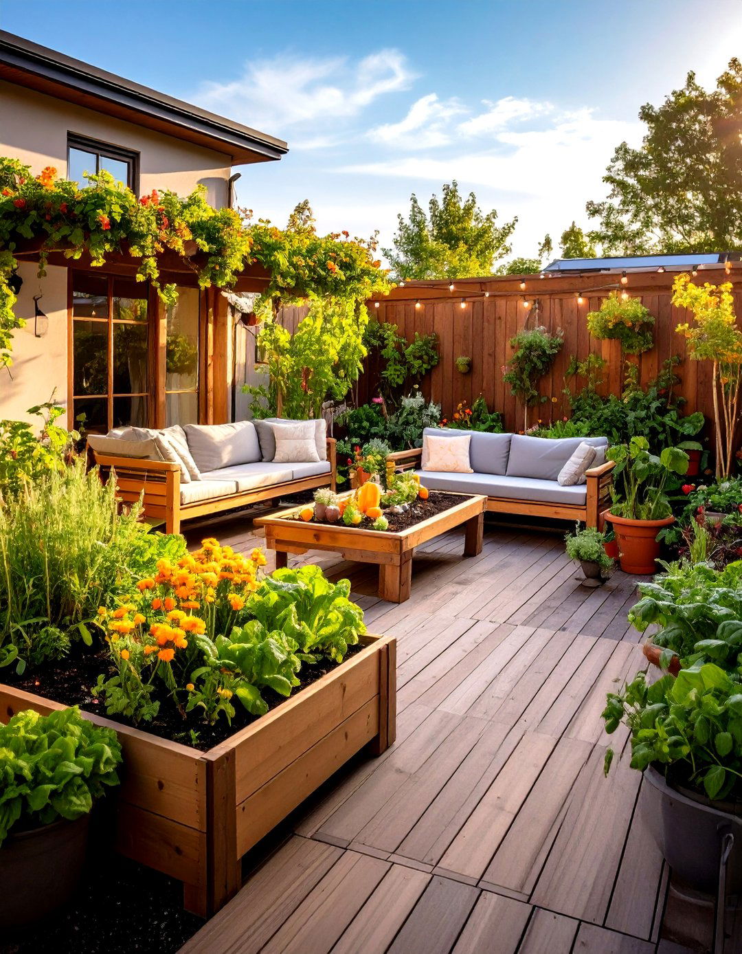 An Edible Garden Patio - 30 easy patio ideas