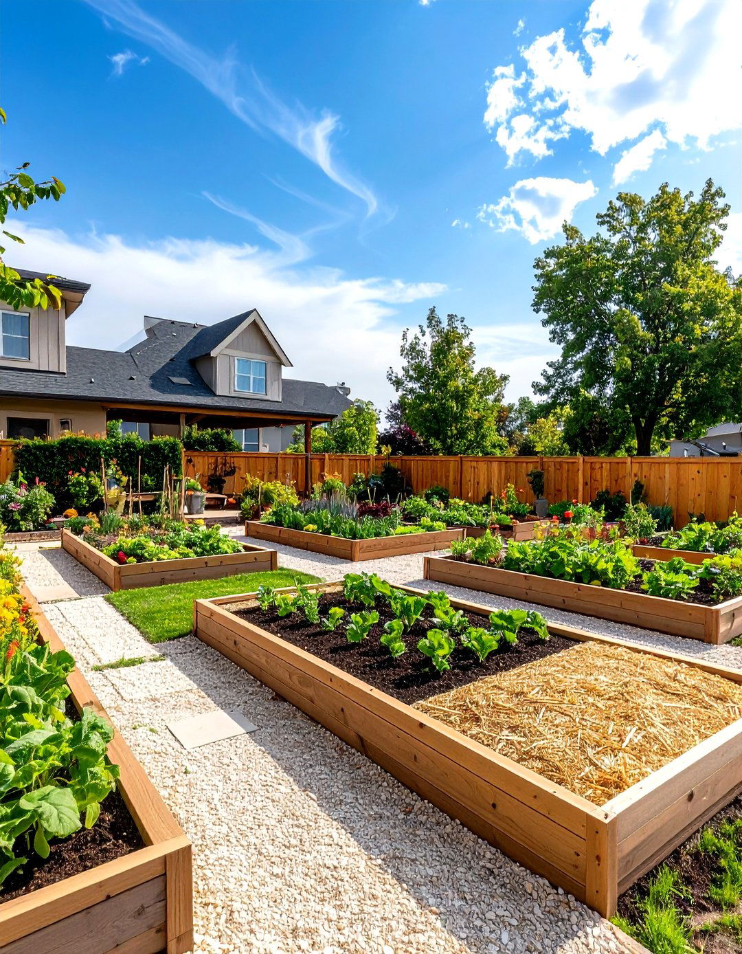An Edible Landscape with Mulch Paths - 30 front yard landscaping ideas with rocks and mulch
