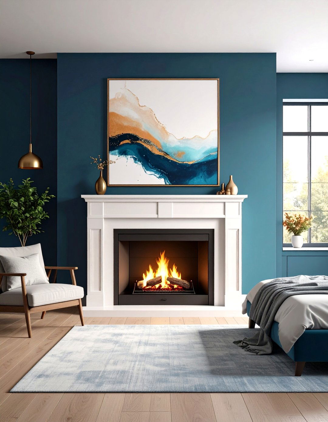 An Electric Fireplace for Ambiance - 30 romantic warm and cozy bedroom ideas