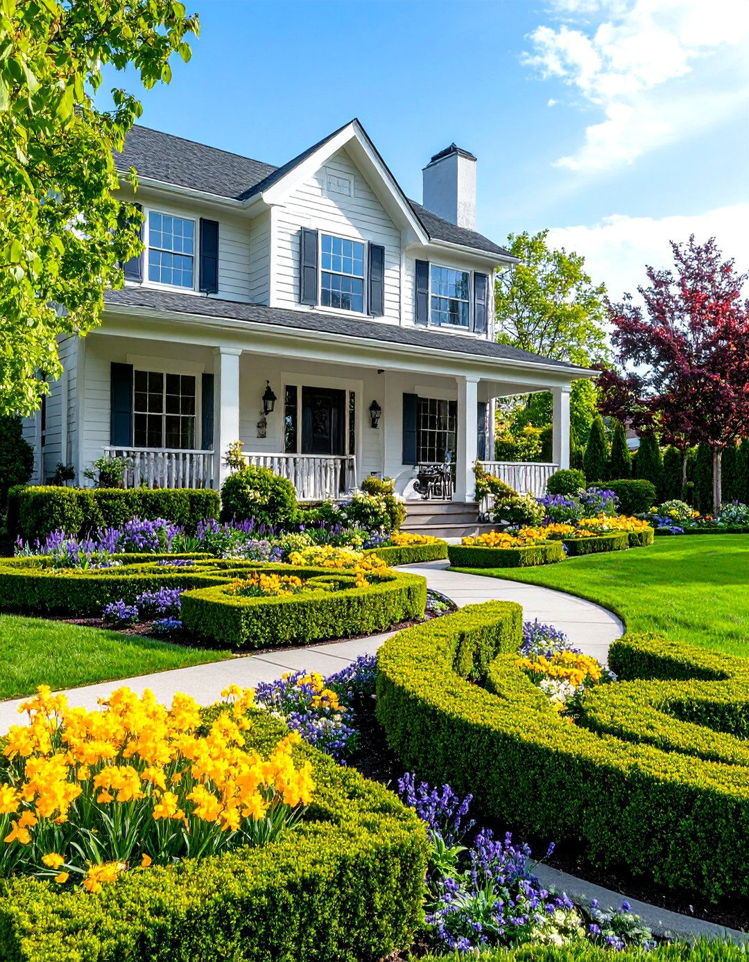 An Elegant Boxwood Parterre Garden - 30 residential landscape design ideas