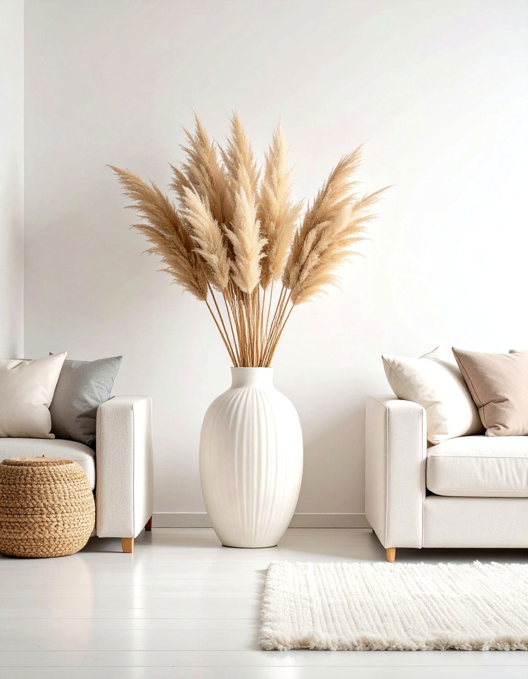 An Elegant Floor Vase Display - 30 living room corner ideas