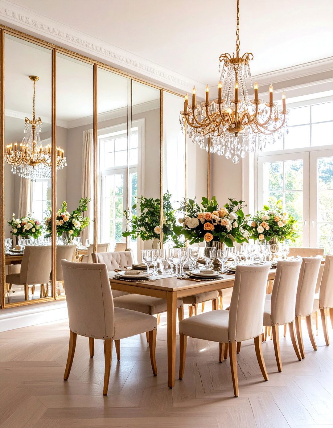 An Elegant Wall of Mirrors - 30 wall decor ideas