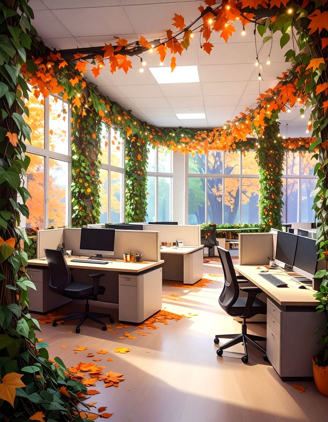 An Enchanted Forest Setting - 30 office halloween ideas