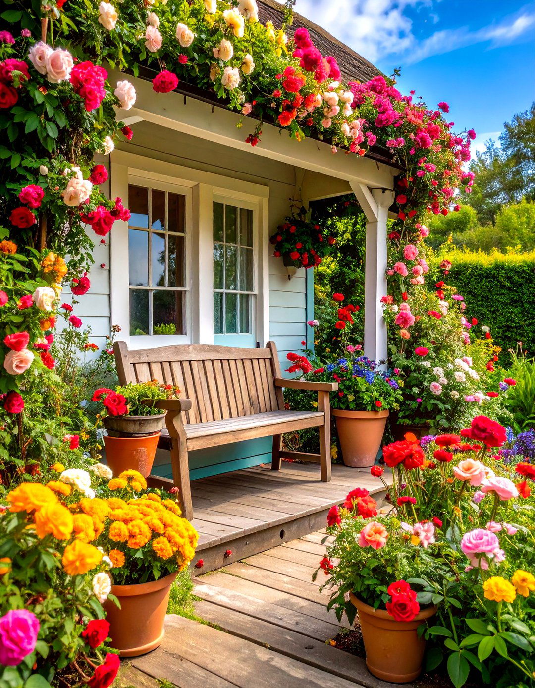 An English Cottage Garden Porch - 30 front porch decorating ideas