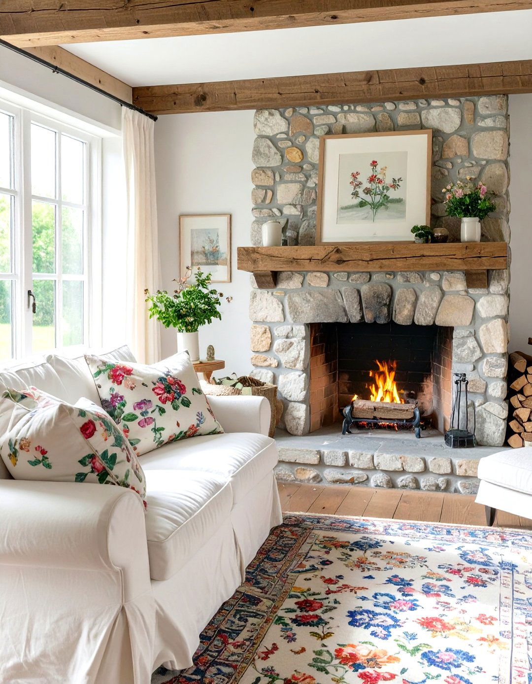 An English Countryside Cottage Living Room - 30 interior design sketches ideas