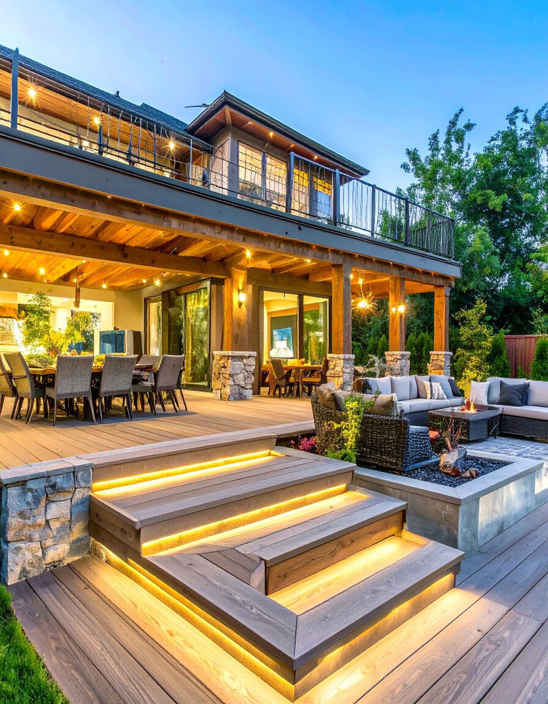 An Entertainers Multi Level Deck - 30 back deck ideas