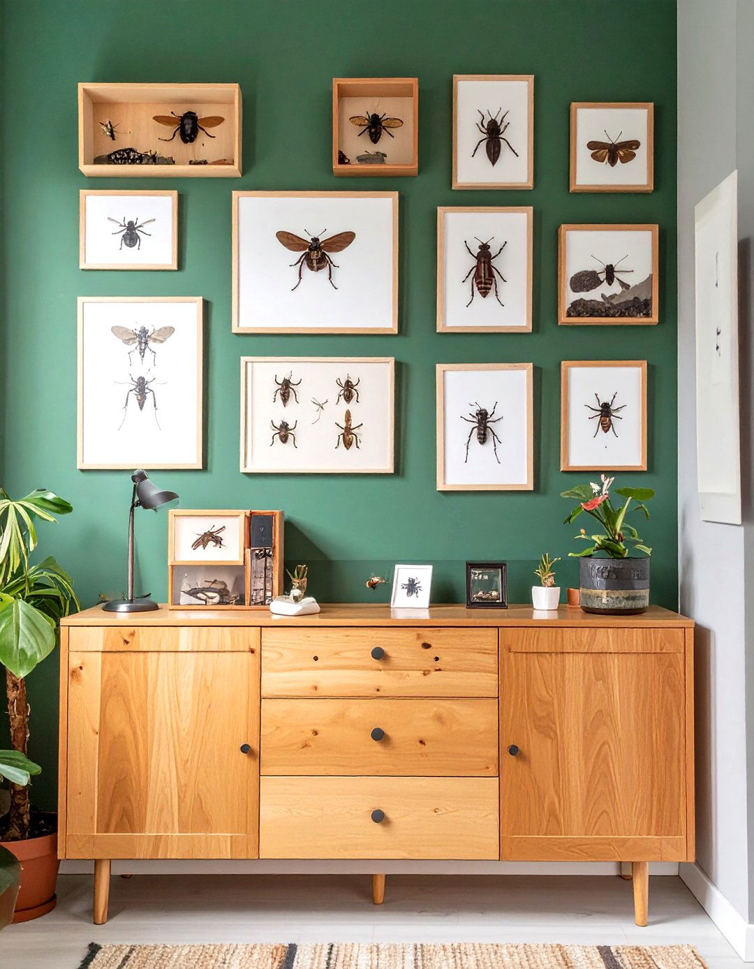 An Entomologists Collection Display - 30 dark academia interior design ideas