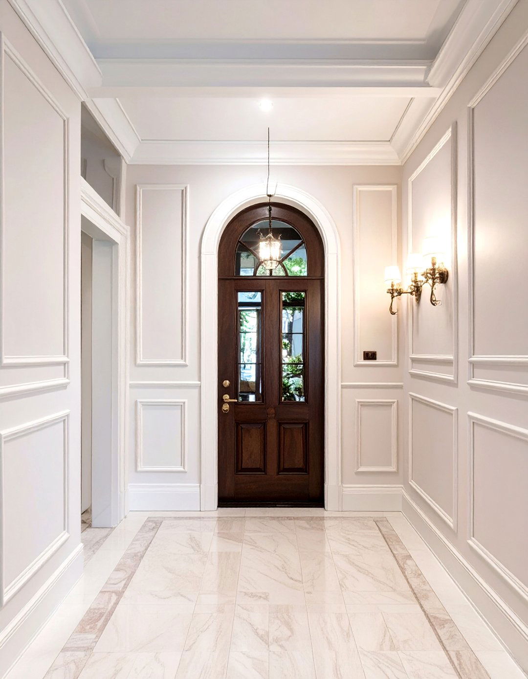 An Entryway with Architectural Details - 30 how to design a stylish entryway ideas