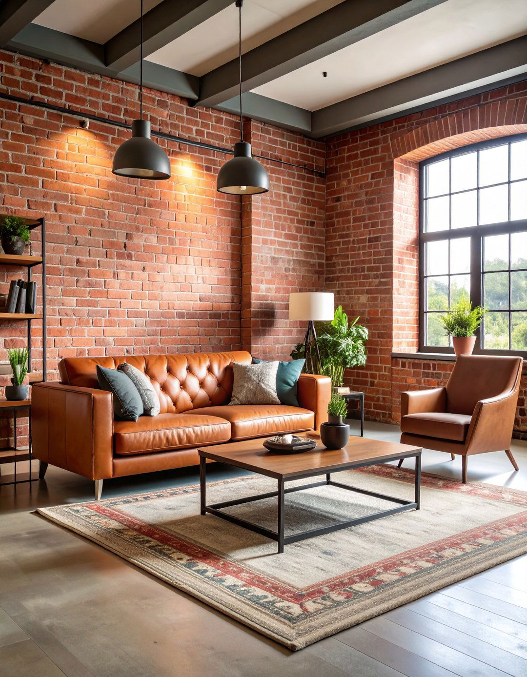 An Exposed Brick Accent Wall - 30 large wall decor ideas